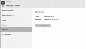 Product Activation page in Windows 10 Pro showing that Win10 is activated