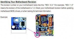 How to identify the motherboard revision in order to be able to obtain the correct updated BIOS file