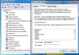 Unlock the region - Device Manager - right-click on the CD/DVD drive - DVD Region tab