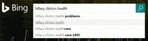 "Hillary Clinton health" Bing search prompts do not include health problems