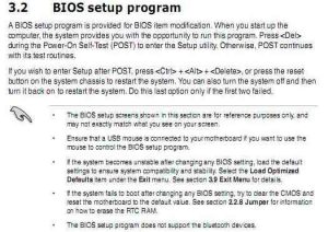 Instructions in the user manual of the Asus P8b75-V on how to reset the UEFI BIOS