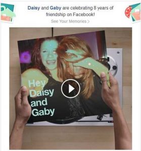 Facebook video celebration of a long friendship