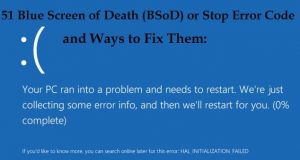 Windows crash Blue Screen of Death (BSoD) or STOP error message (Win10)