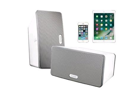 Music streamed to Sonos speakers from Apple iPod, iPhone, iPad or Android mobile device